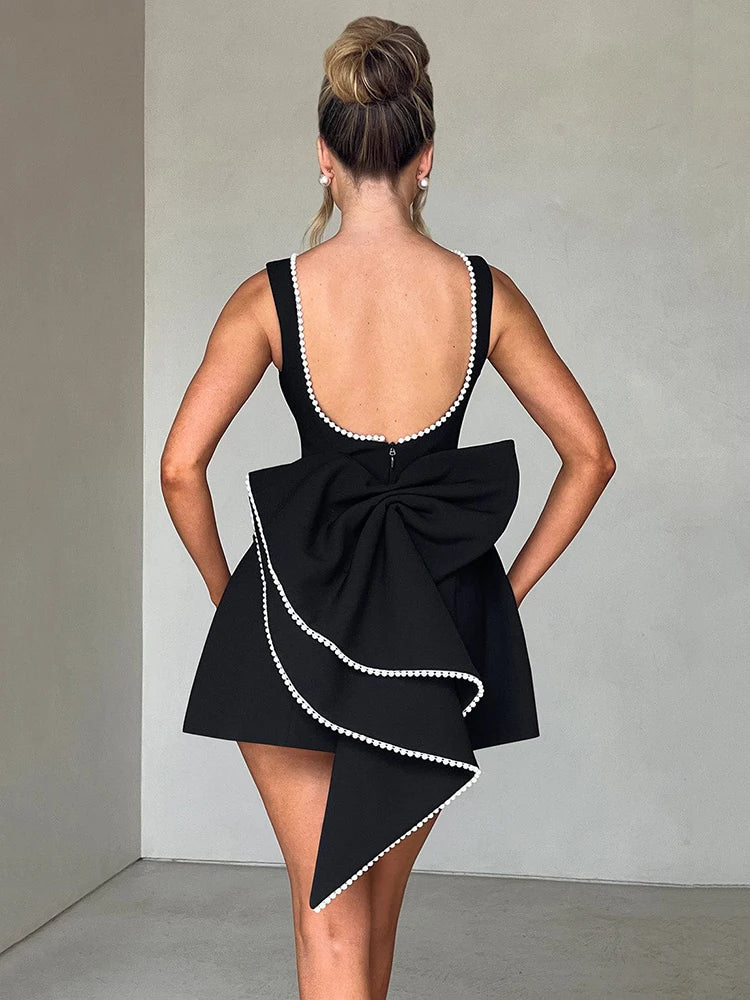 summer birthday mini dress Backless Little Black Mini Dress for the Club main image 0