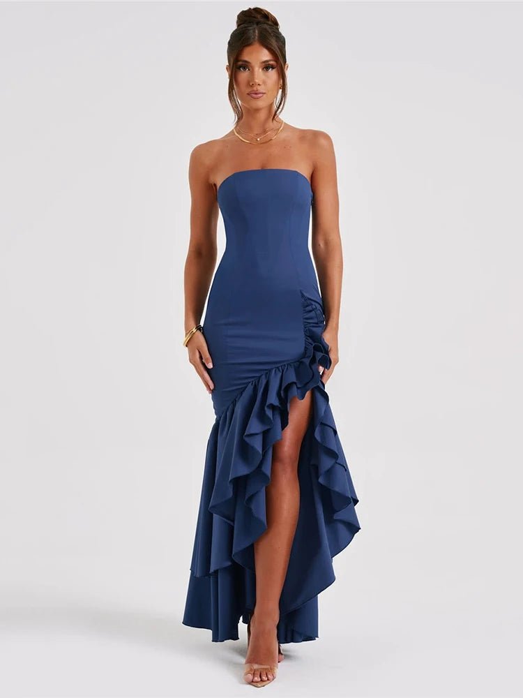 cue blue dress Right On Cue Midi Dress BLUE / M