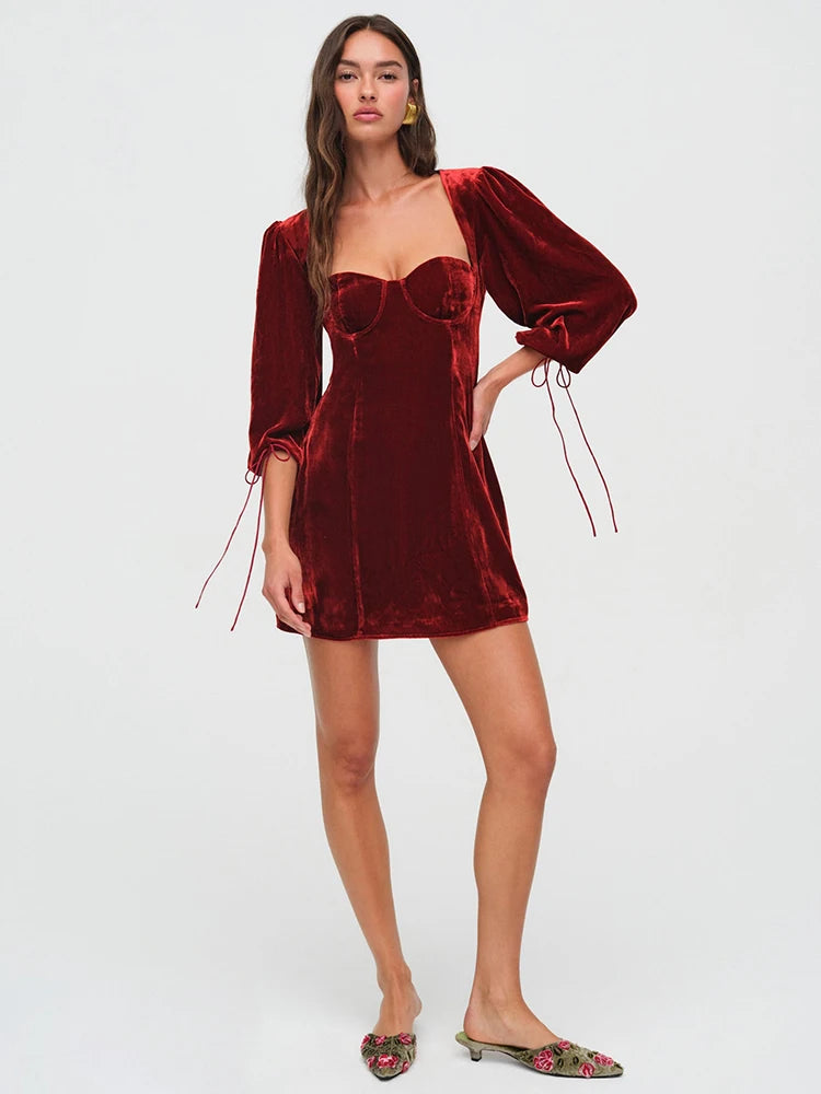 velvet red dress short Felicity Mini Dress – Cue Allure