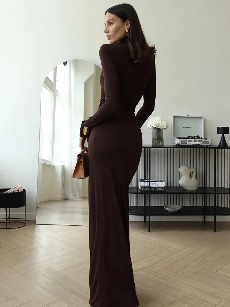 bodycon turtleneck dresses a line Fitted Cotton Knit Mini Dress - Long Sleeve 3/4 sleeve designs will keep you comfortable all day long Women's 2024 Long Lantern Sleeve